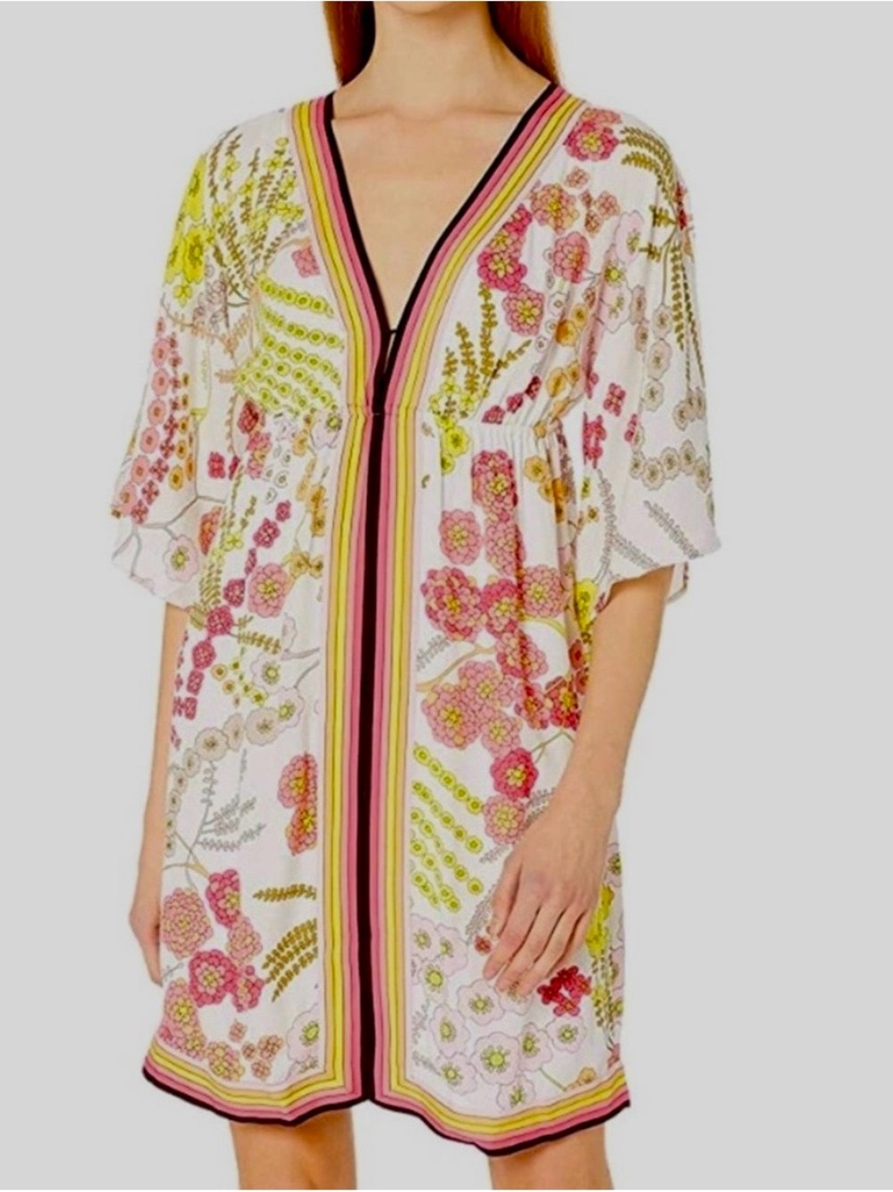 Trina Turk Tamarisk Floral print Blouson Dress Size S Multicolor Lightweight